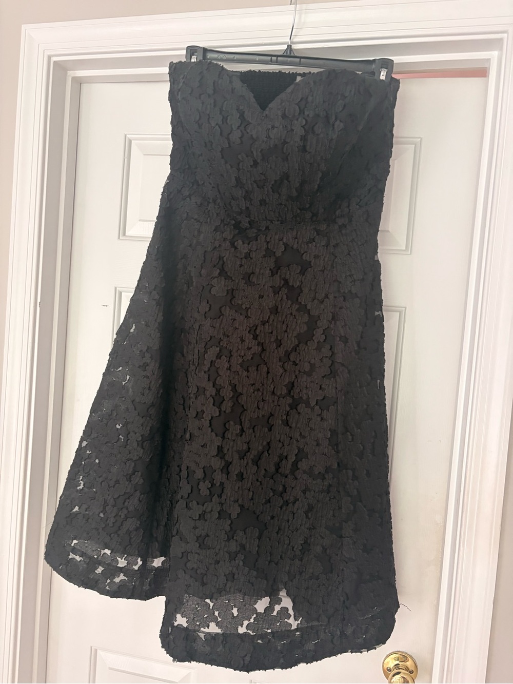 Anthropologie Strapless Black Lace A-Line Dress Sz XL